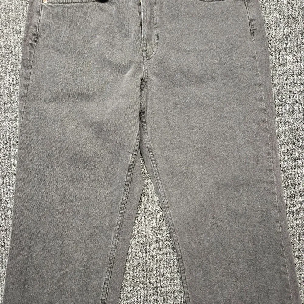 H&M &Denim Jeans Women’s 8 High Waist Straight Leg Gray Stretch Ankle Pants